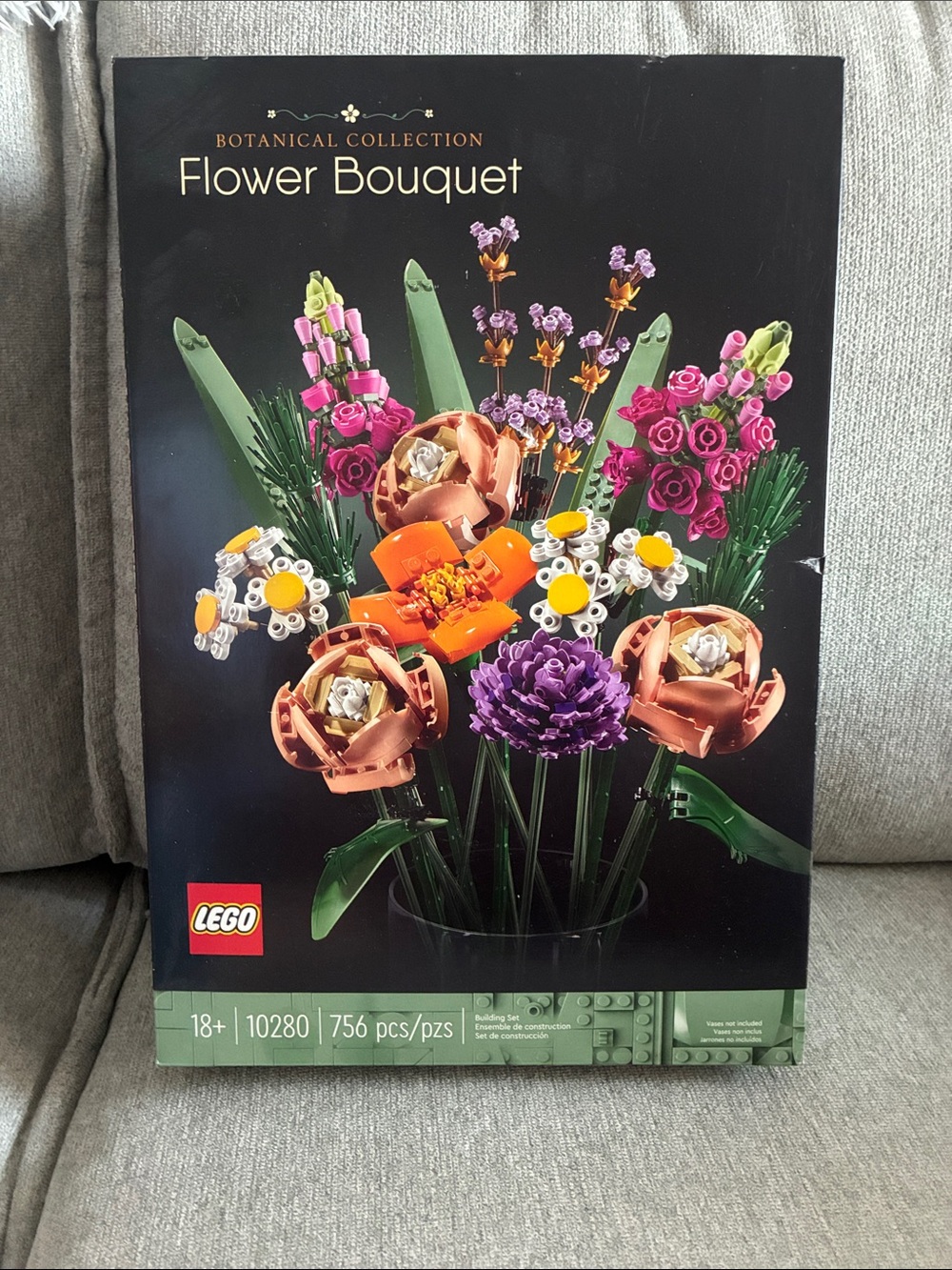 Lego Flower Bouquet - Purple, Pink, Orange, Yellow, Green, Cream, Brown